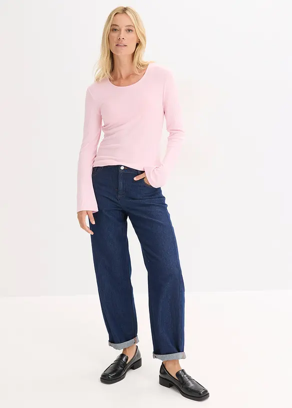 T-shirt manches longues c&ocirc;tel&eacute;, bonprix