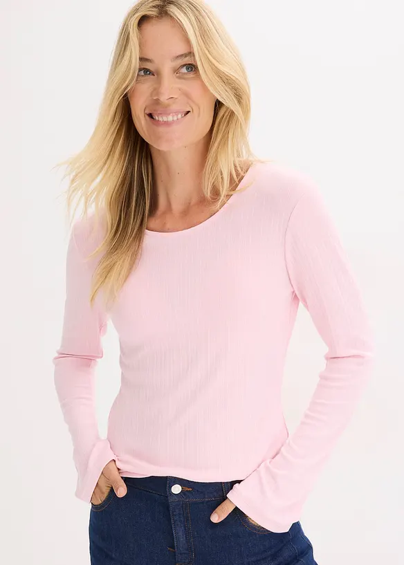 T-shirt manches longues c&ocirc;tel&eacute;, bonprix