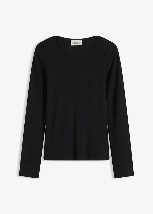 T-shirt manches longues c&ocirc;tel&eacute;, bonprix