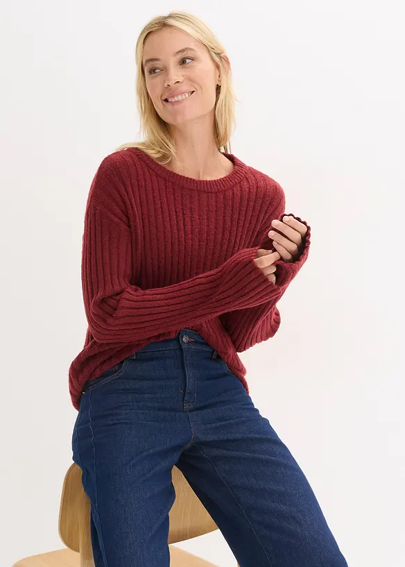 Pull oversize c&ocirc;tel&eacute;, bonprix