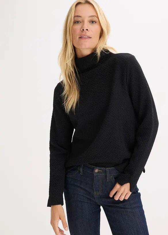 Sweat-shirt &agrave; col montant, bonprix