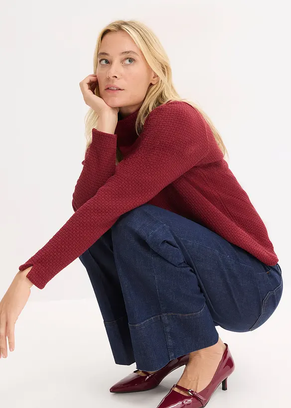 Sweat-shirt &agrave; col montant, bonprix