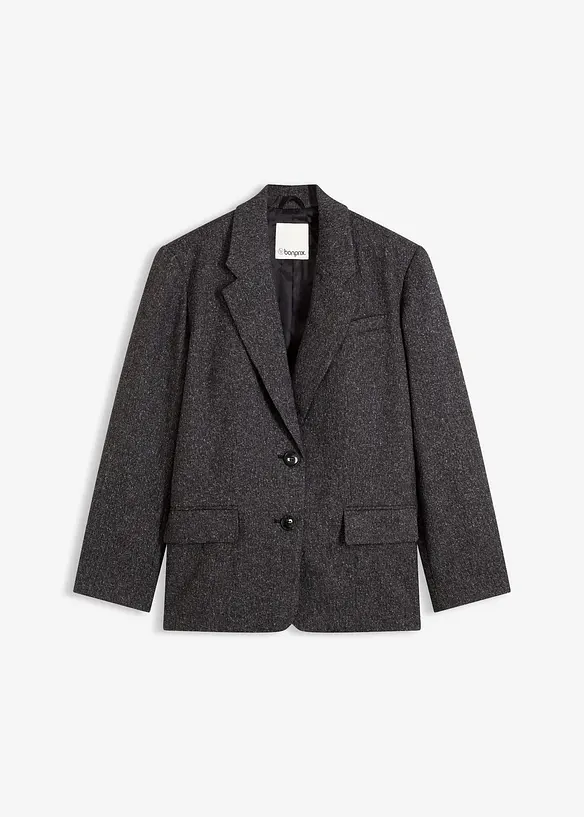 Blazer oversize en viscose m&eacute;lang&eacute;e, bonprix