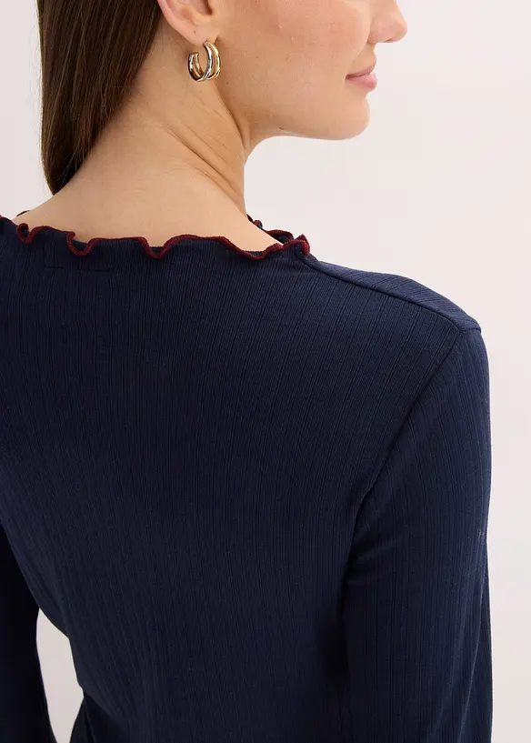 T-shirt manches longues c&ocirc;tel&eacute;, bonprix