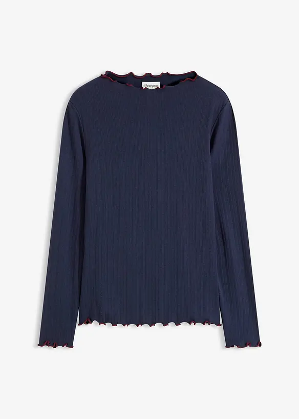 T-shirt manches longues c&ocirc;tel&eacute;, bonprix