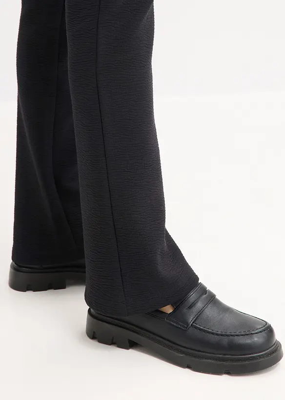 Pantalon en jersey effet froiss&eacute;, bonprix