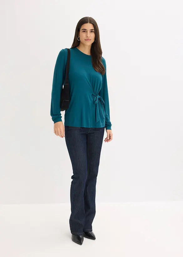 T-shirt manches longues en viscose douce et extensible, bonprix