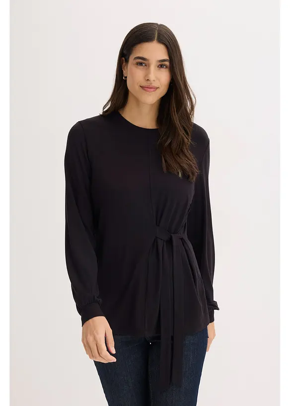 T-shirt manches longues en viscose douce et extensible, bonprix