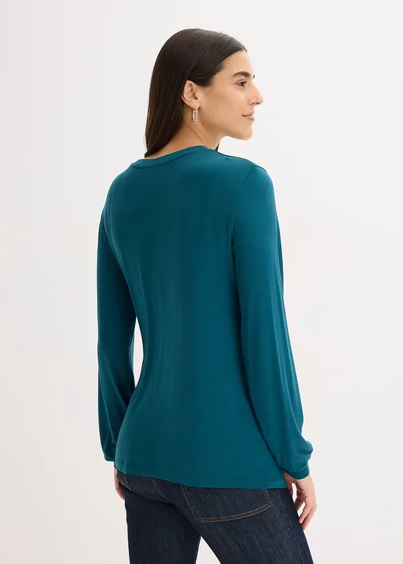 T-shirt manches longues en viscose douce et extensible, bonprix