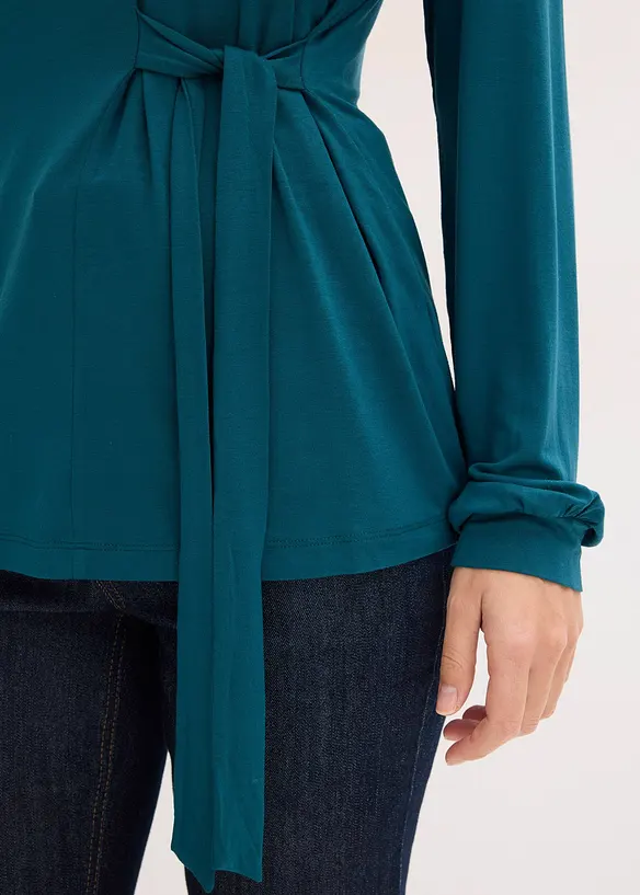 T-shirt manches longues en viscose douce et extensible, bonprix