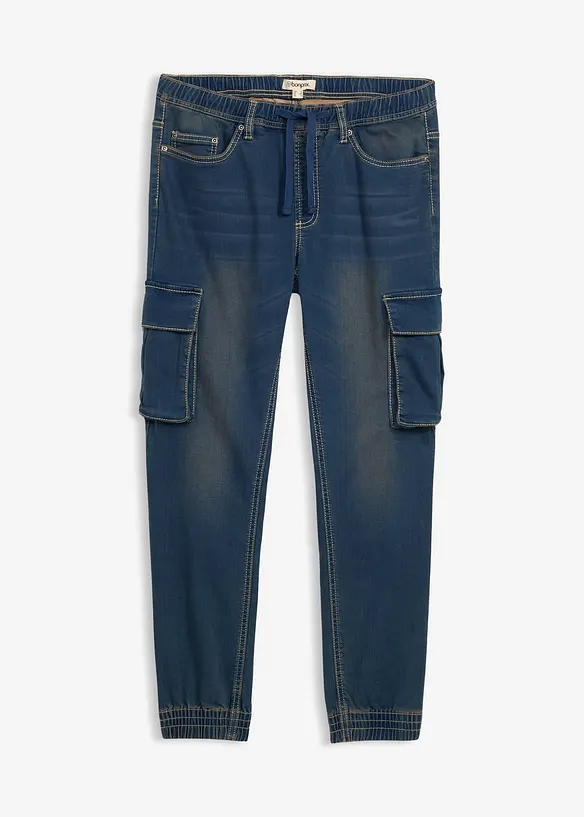 Jean jogger droit &agrave; poches cargo, slim, bonprix