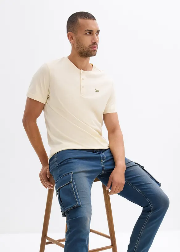 Jean jogger droit &agrave; poches cargo, slim, bonprix
