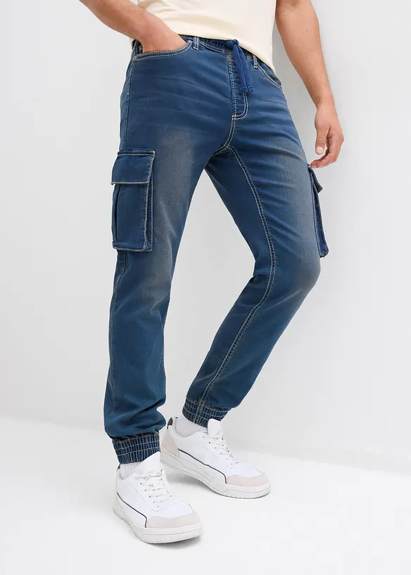 Jean jogger droit &agrave; poches cargo, slim, bonprix