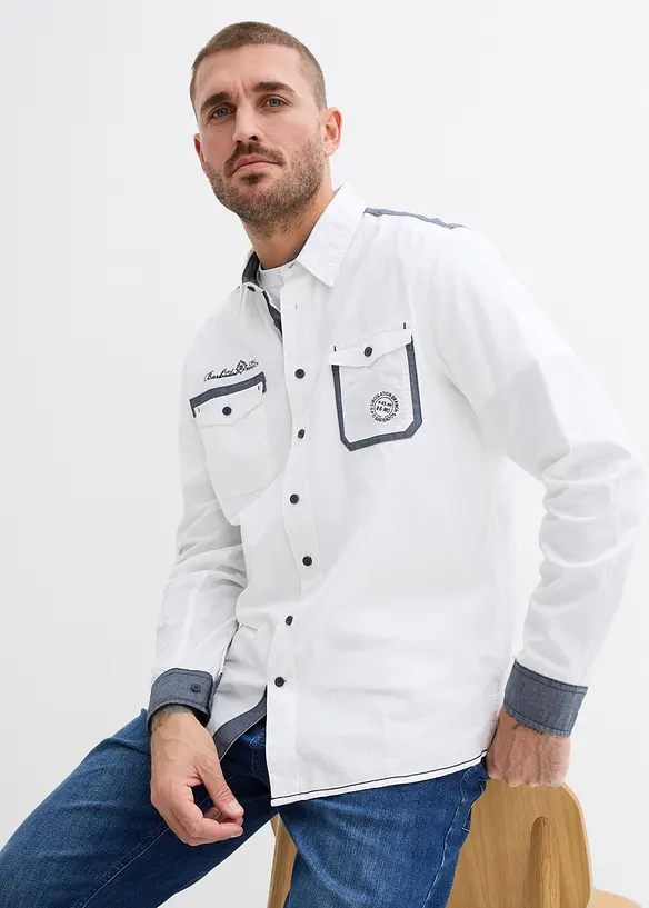 Chemise manches longues 100% coton, bonprix