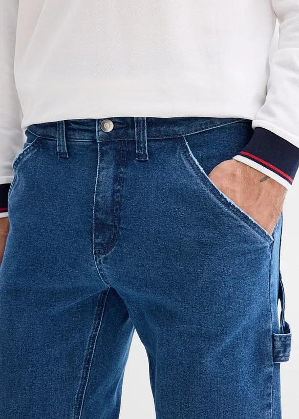 Jean charpentier loose &agrave; taille &eacute;lastiqu&eacute;e, droit, bonprix