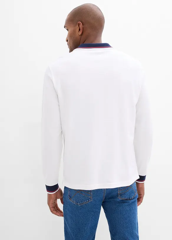 Polo manches longues en maille piqu&eacute;e 100% coton, bonprix