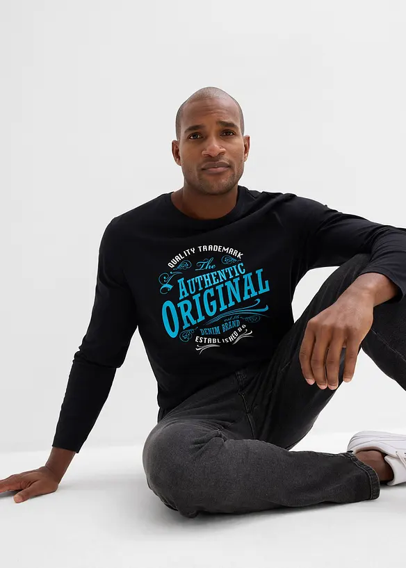 T-shirt manches longues 100% coton, bonprix