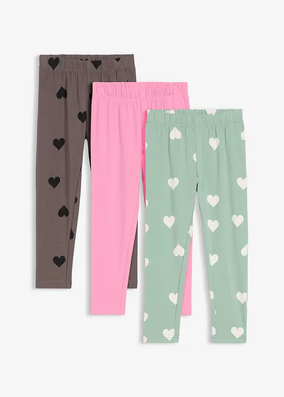 Lot de 3 leggings en coton extensible, bonprix