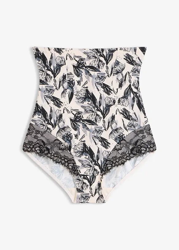 Slip sculptant taille haute avec dentelle, maintien mod&eacute;r&eacute;, bonprix