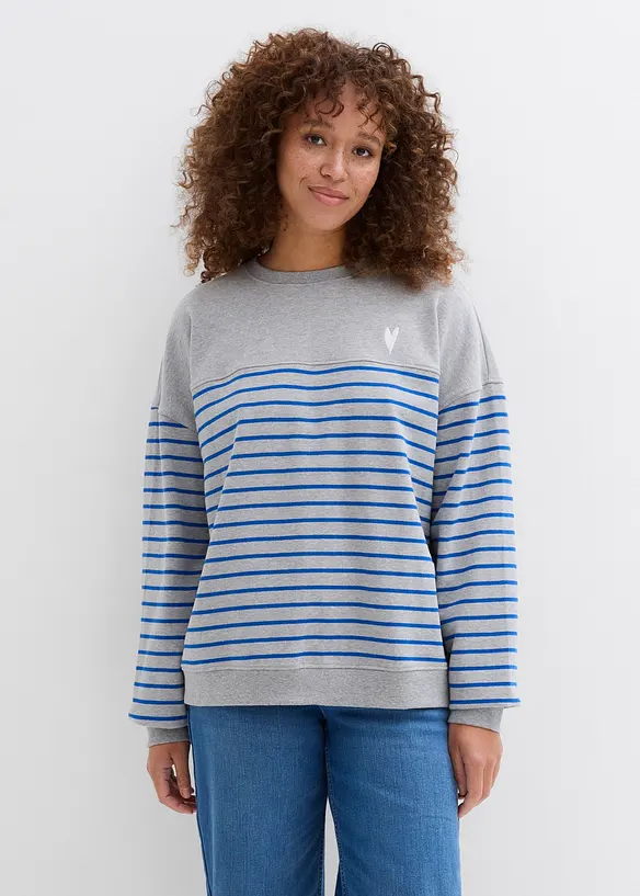 Sweat oversize en coton m&eacute;lang&eacute;, bonprix