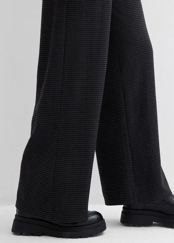 Pantalon en jersey ray&eacute; avec cordon de serrage, coton majoritaire, bonprix