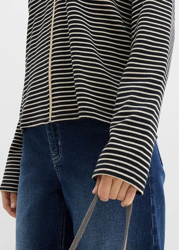 Sweat zipp&eacute; ray&eacute;, bonprix