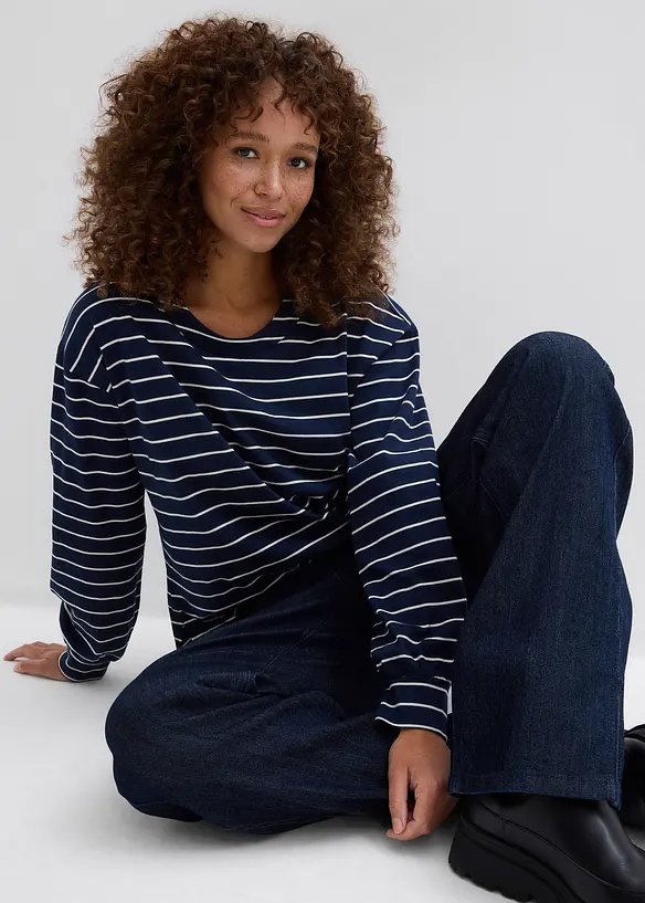 T-shirt manches longues 100% coton, bonprix