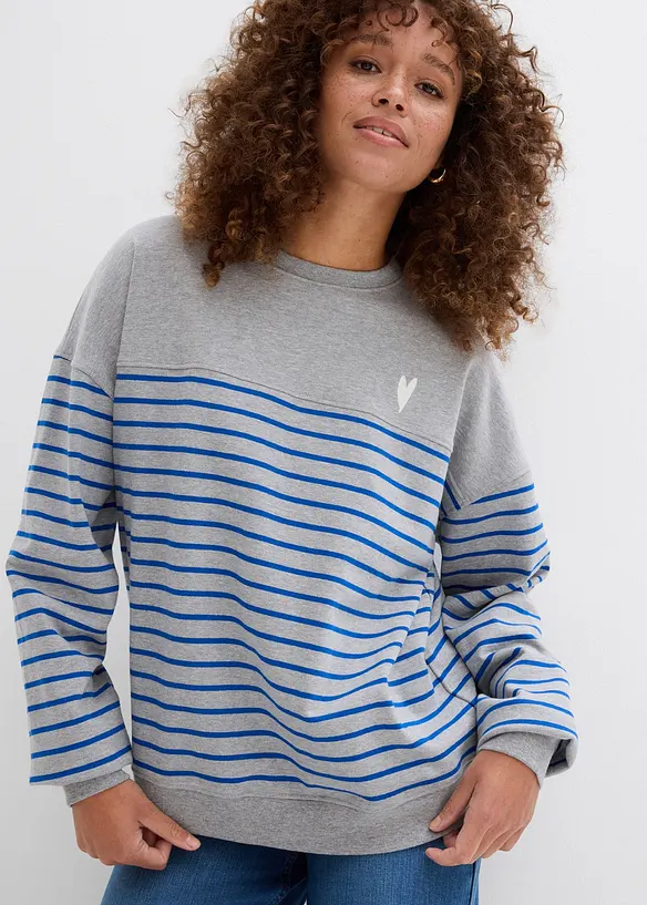 Sweat oversize en coton m&eacute;lang&eacute;, bonprix