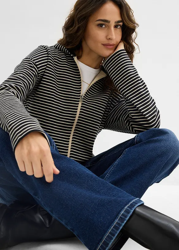 Sweat zipp&eacute; ray&eacute;, bonprix