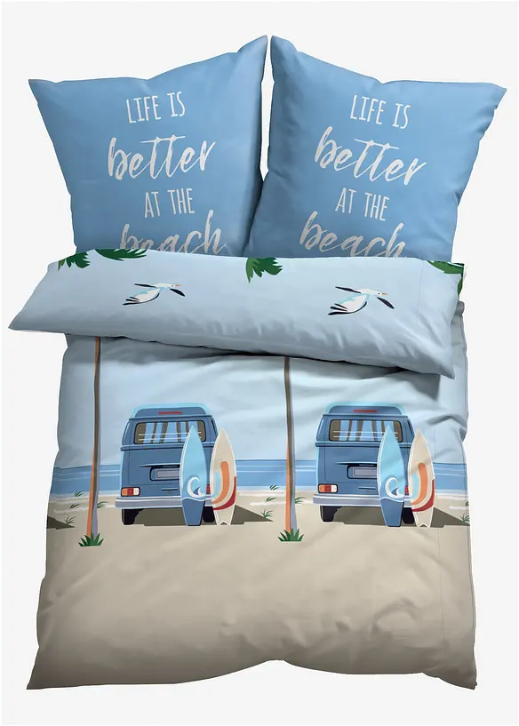 Parure de lit motif van et palmiers à la plage, bonprix
