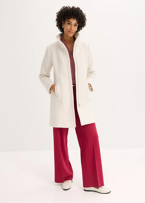 Manteau court en maille bouclette, bonprix