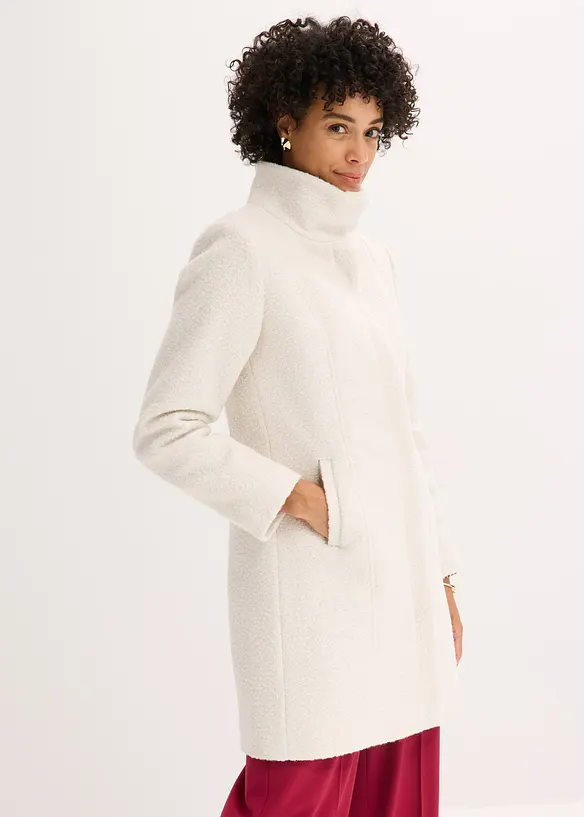 Manteau court en maille bouclette, bonprix
