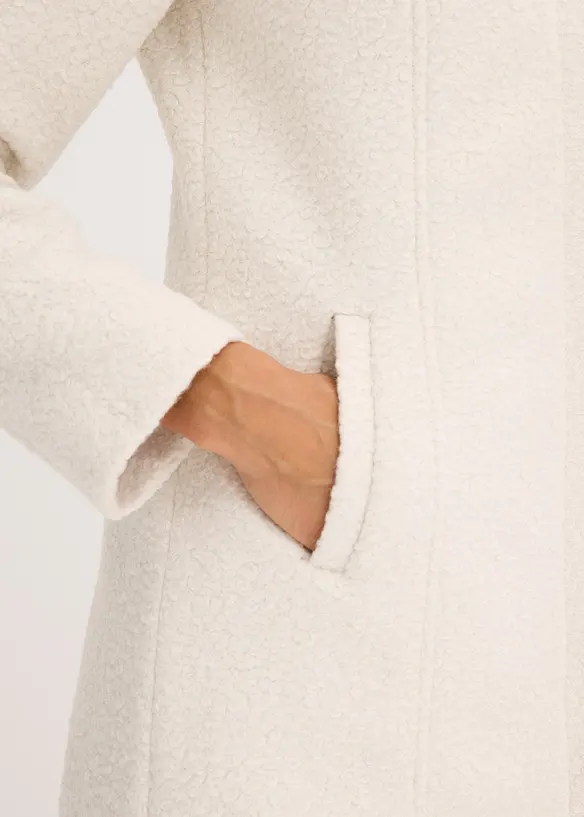 Manteau court en maille bouclette, bonprix