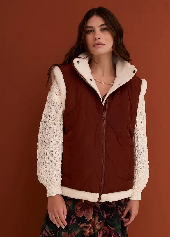 Gilet sans manches réversible en sherpa, bonprix