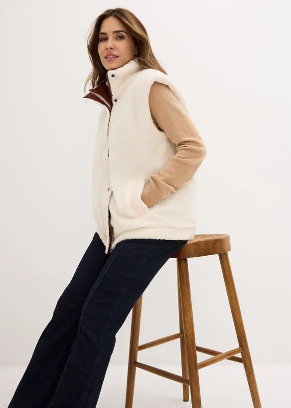 Gilet sans manches réversible en sherpa, bonprix