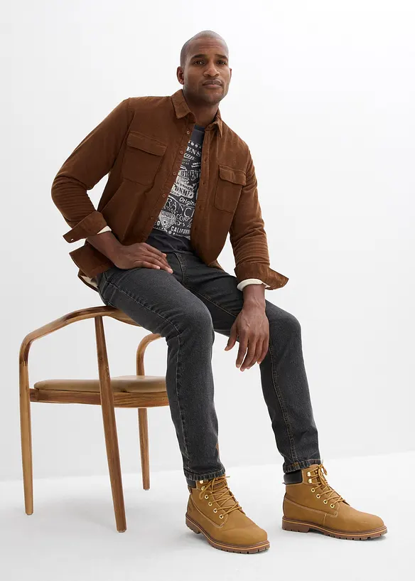 Jean droit classique, taille élastiquée sur les côtés, bonprix