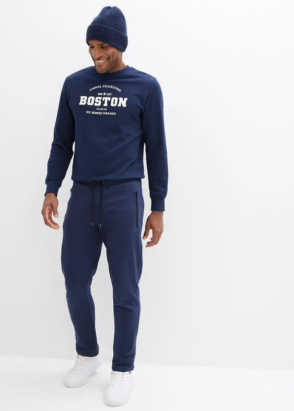 Pantalon de jogging en coton avec poches zippées pratiques, bonprix