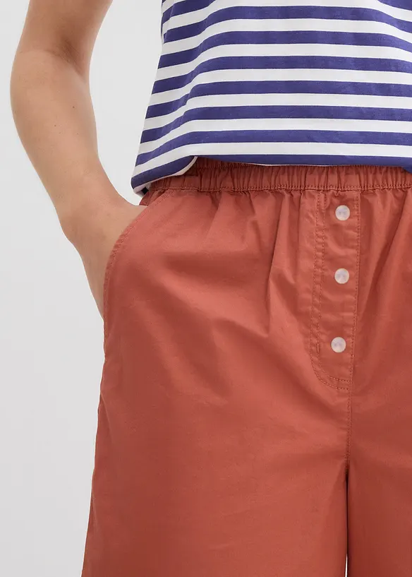 Bermuda effet paper touch en coton extensible, bonprix