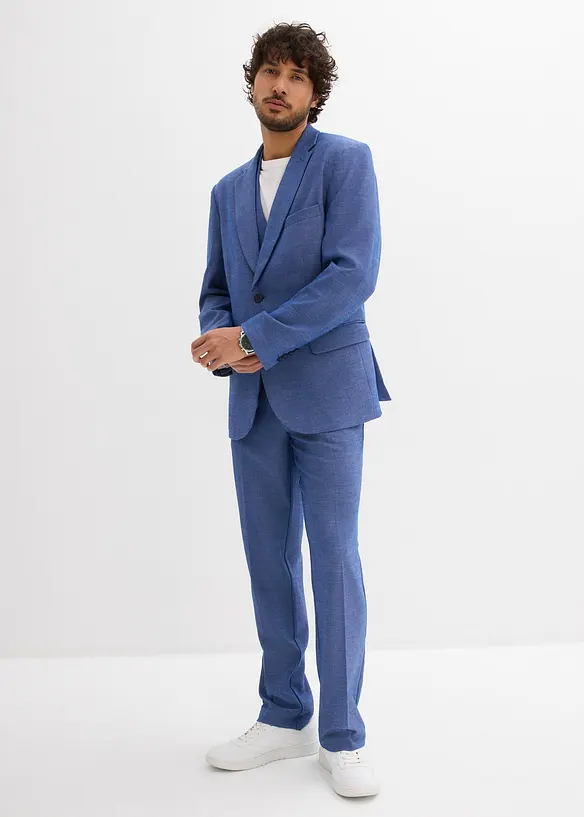 Costume 3 pièces avec gilet croisé, Regular, bonprix