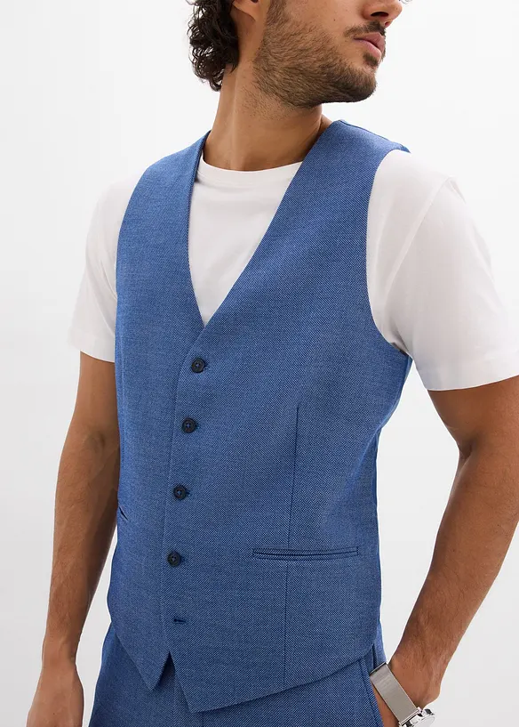 Costume 3 pièces avec gilet croisé, Regular, bonprix