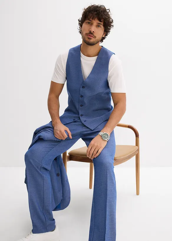 Costume 3 pièces avec gilet croisé, Regular, bonprix