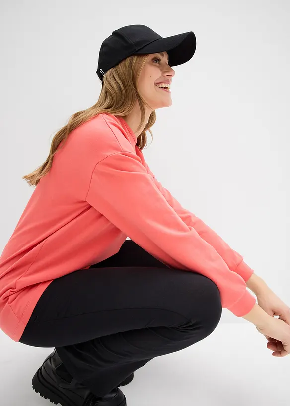 Sweat en coton mélangé, coupe courte devant longue derrière, bonprix