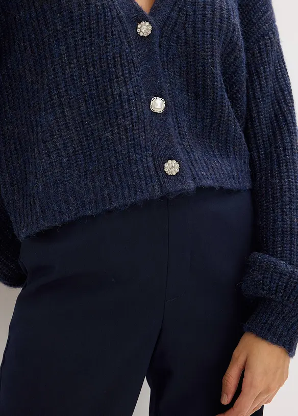 Gilet court et oversize en maille brillante, bonprix