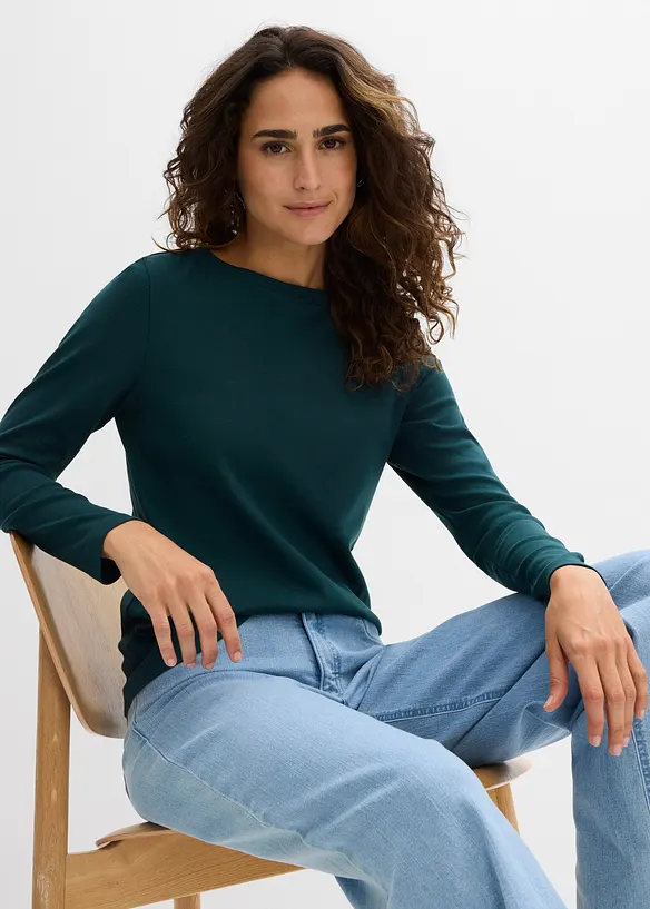 T-shirt manches longues 100% coton, bonprix