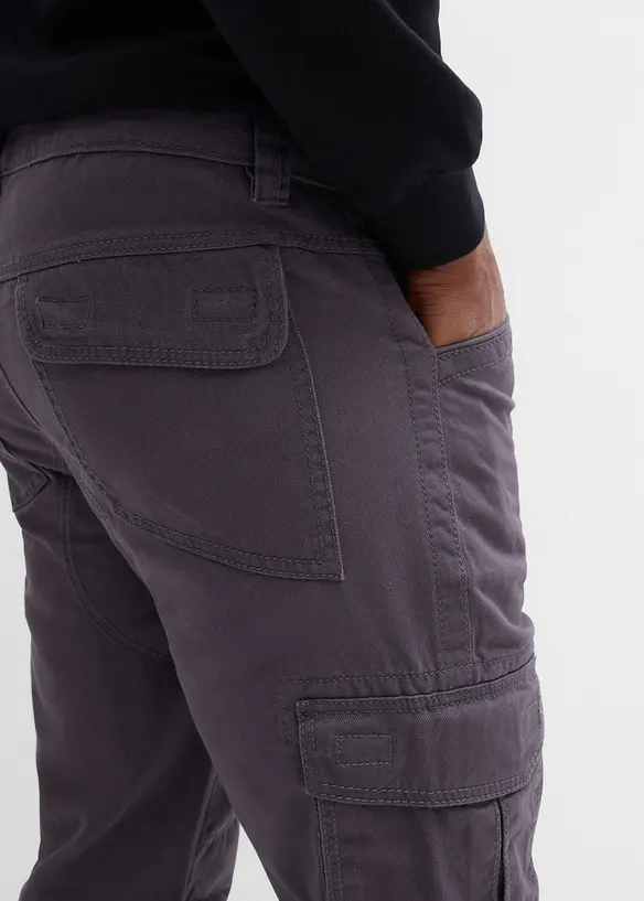 Pantalon cargo en coton robuste, coupe droite et loose, bonprix