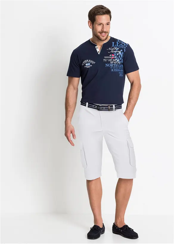 T-shirt col tunisien 100% coton, bonprix