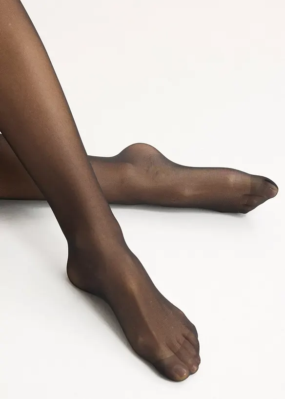 Collant transparent slip&eacute; avec ceinture confort 30D, bonprix
