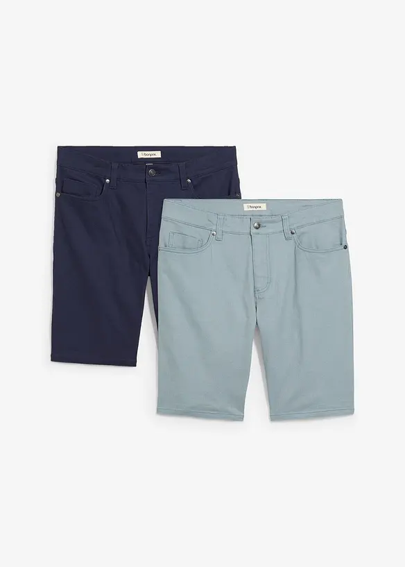 Lot de 2 bermudas extensibles, Regular, bonprix