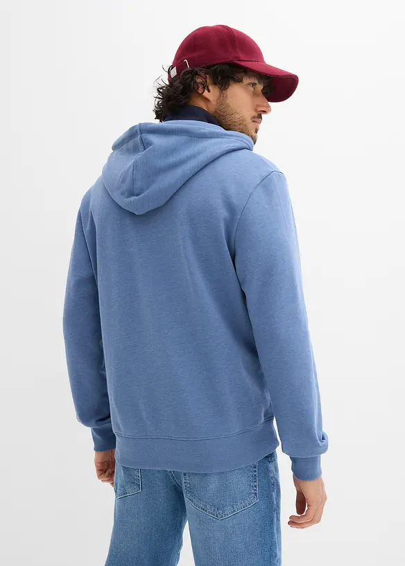 Sweat zipp&eacute; &agrave; capuche et d&eacute;tails enduits, bonprix