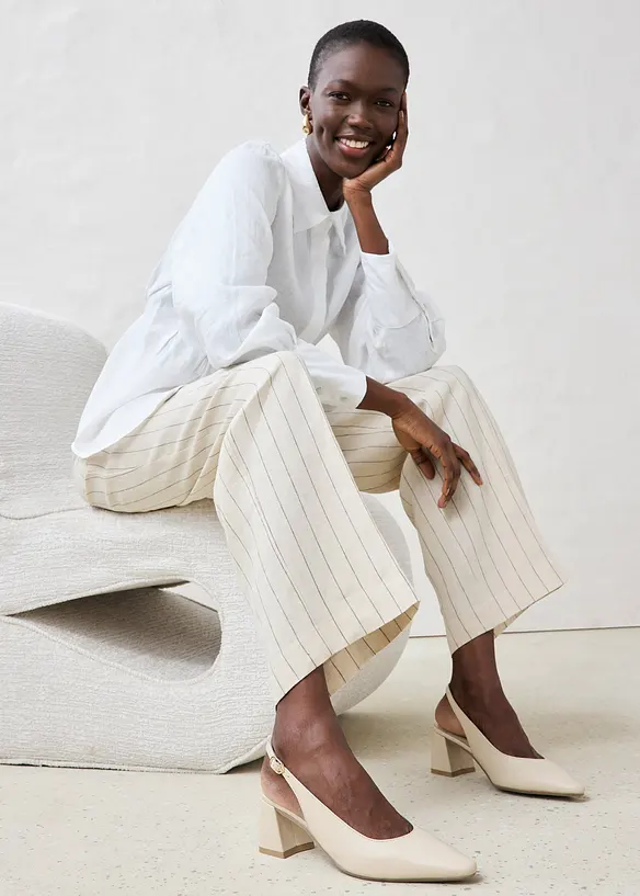 Escarpins slingback en cuir, bonprix